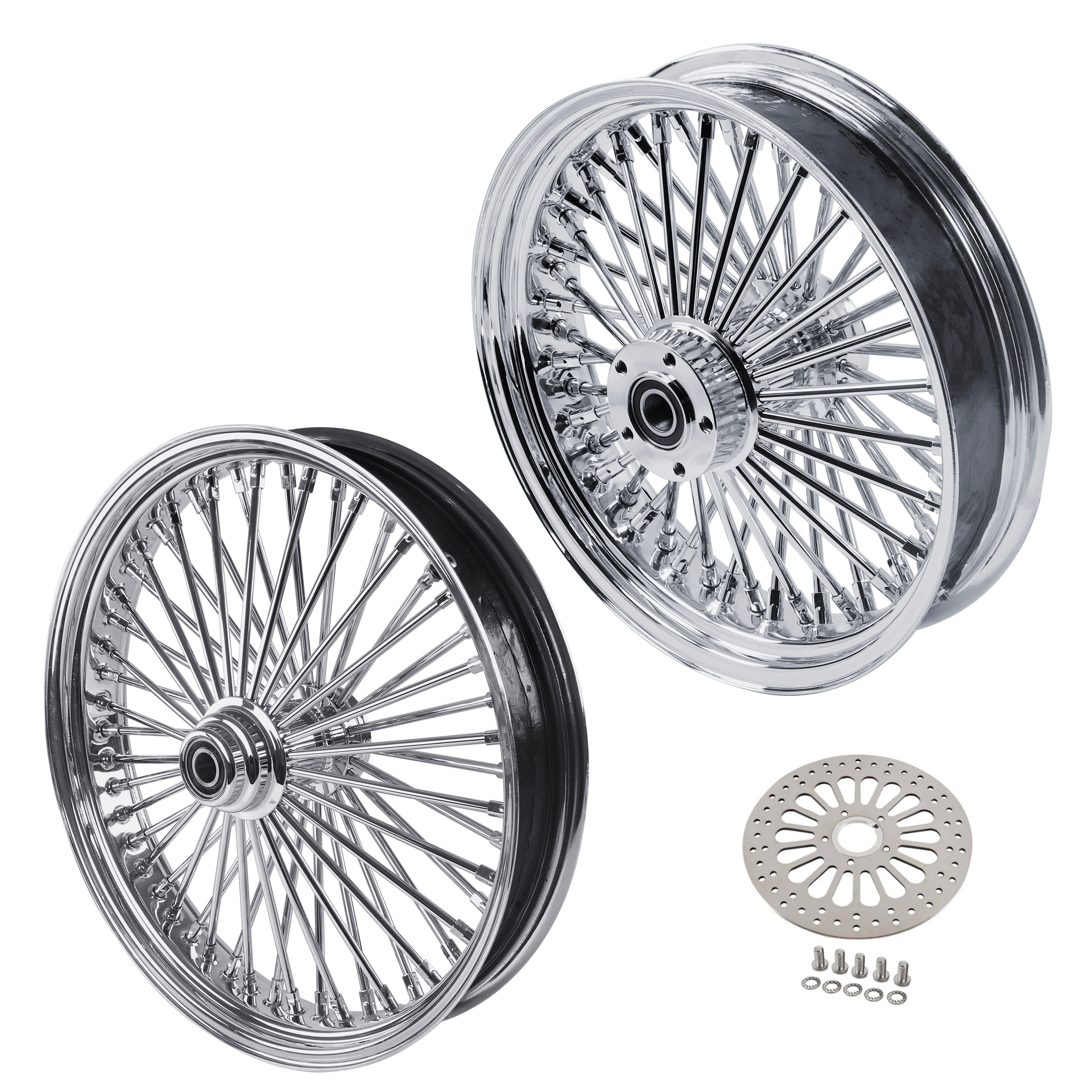 ●BONUS DISC Front and Rear Wheels Combo for 2008-up Harley Softail Dyna