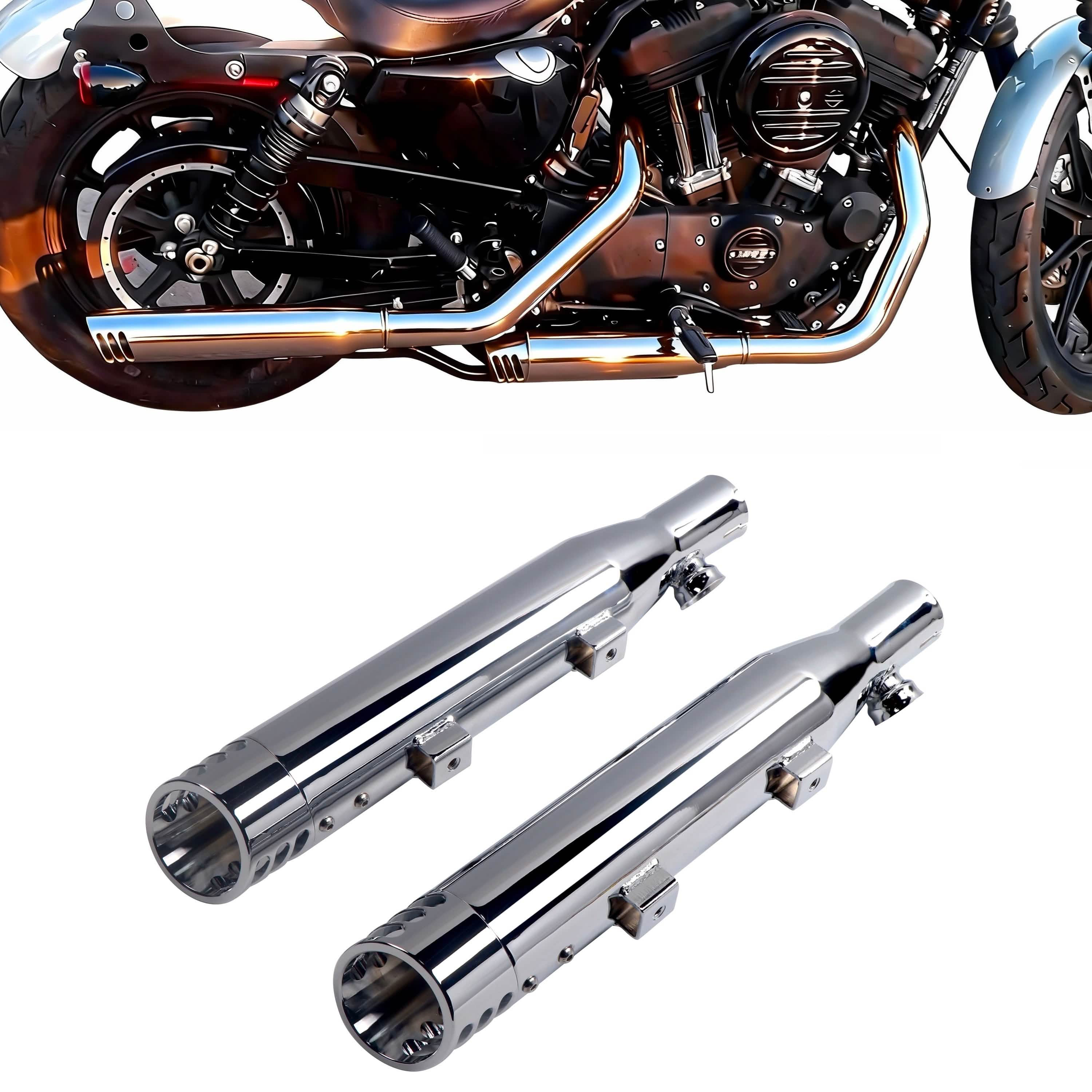 Harley Davidson Sportster マフラー Sharkroad Rumble Sound Slip On Mufflers for Harley Sportster Exhaust U