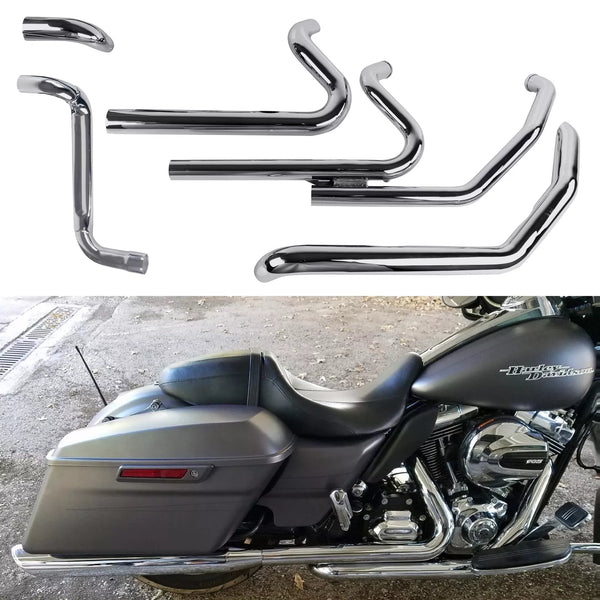 SHARKROAD Rumble Header Pipes for True Dual Exhaust for Harley Touring 2009-2016