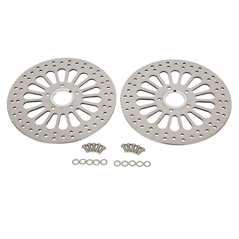 2 Pieces Front Rotors for Harley Davidson Brake System, Two-11.5'' Front Rotor for Harley Touring Sportster Softail Dyna Front Wheel, Vibration Proof Hardened Stainless Steel Brake Rotors HDRT-1003 - SHARKROAD