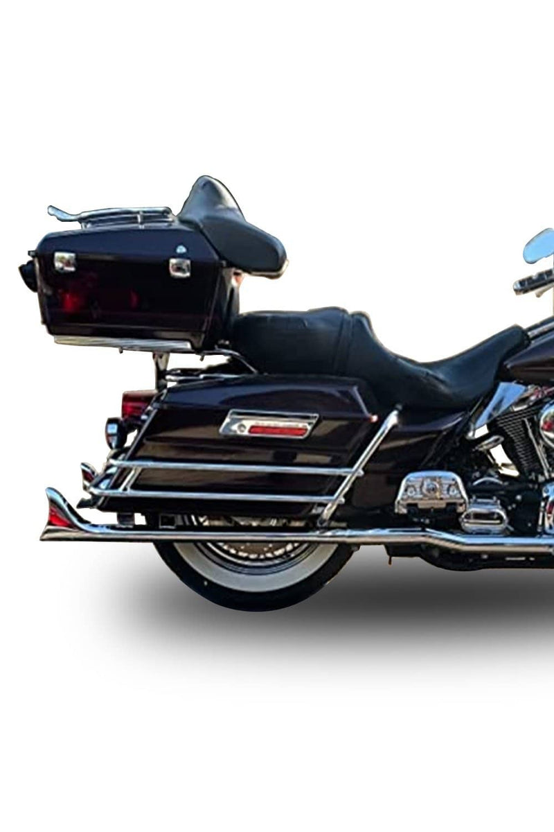 Sharkroad Chrome Fishtail Slip-On Muffler for Harley Touring (1995-2016) - High-Quality Steel, Enhanced Sound