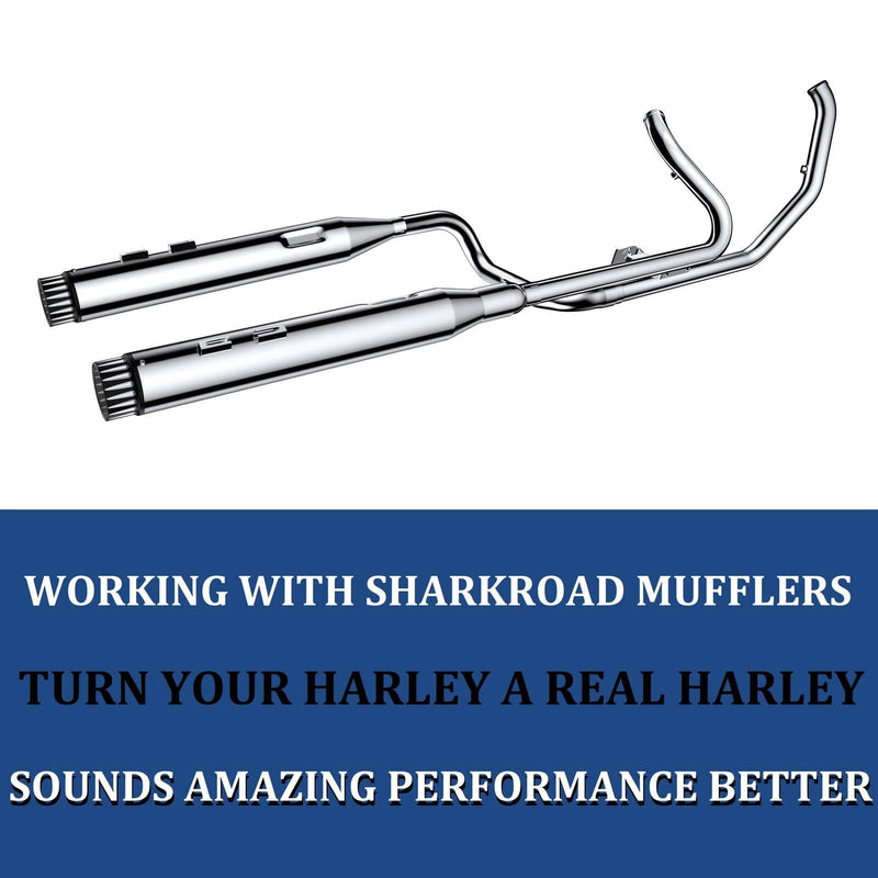 SHARKROAD Independent Header True Dual Exhaust for Harley 2017-Up Touring