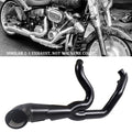 SHARKROAD Black 2 into 1 Exhaust for Harley Softail Exhaust 1985-2017 Models Power Improving