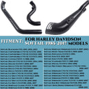 SHARKROAD Black 2 into 1 Exhaust for Harley Softail Exhaust 1985-2017 Models Power Improving