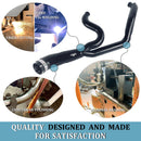 SHARKROAD Black 2 into 1 Exhaust for Harley Softail Exhaust 1985-2017 Models Power Improving
