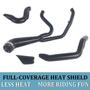 SHARKROAD Black 2 into 1 Exhaust for Harley Softail Exhaust 1985-2017 Models Power Improving