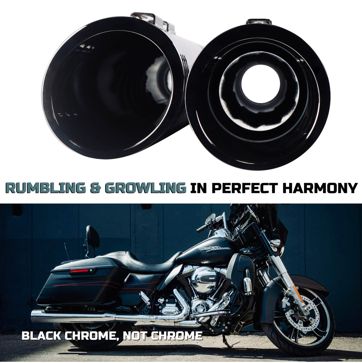 Sharkroad 4.5 inch Slip-On Mufflers for 1995-UP Harley Touring - Torch