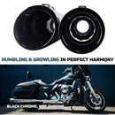 Sharkroad 4.5 inch Slip-On Mufflers for 1995-UP Harley Touring - Torched Chrome