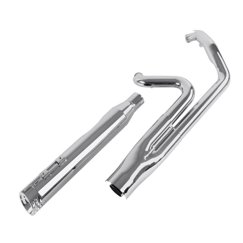 Sharkroad Chrome 2 into 1 Exhaust System 4" Muffler for 1995-2016 Harley Touring