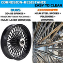 16*3.5" Rear Wheel Chrome Fat Spokes Rim for 08-up Harley Dyna/Softail/ Sportster, for Touring Only 2008 ABS Models