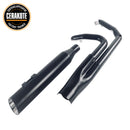 2 into 1 Black Exhaust system with 4.5 inch slip ons for Harley davidson Touring 1995-2016