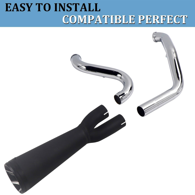 Sharkroad Cerakote Ceramic Coating 2-Into-1 Exhaust for 17-UP Harley Touring, Deep Rumble