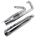SHARKROAD Torched Chrome 2 Into 1 Exhaust for Harley Touring 95-16 Deep Rumble