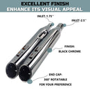 Sharkroad 4.5 cal Slip-On Mufflers for 1995-UP Harley Touring - Torched Chrome