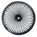 18"x4.25" Fat Spoke Rear Wheel for 2000-2007 Harley Touring/Softail/Dyna/ Sportster –Chrome Rim w/ Dual Bearings, Stainless Steel 3/8'' Solid Spokes