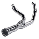 Sharkroad Chrome 2-Into-1 Exhaust for 1995-2016 Harley Touring-Sound Great