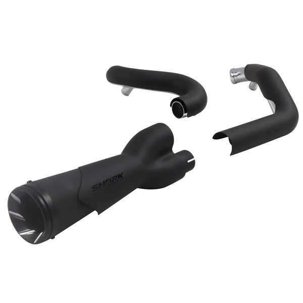 Sharkroad Cerakote Ceramic Coating 2-Into-1 Exhaust for 17-UP Harley Touring, Deep Rumble