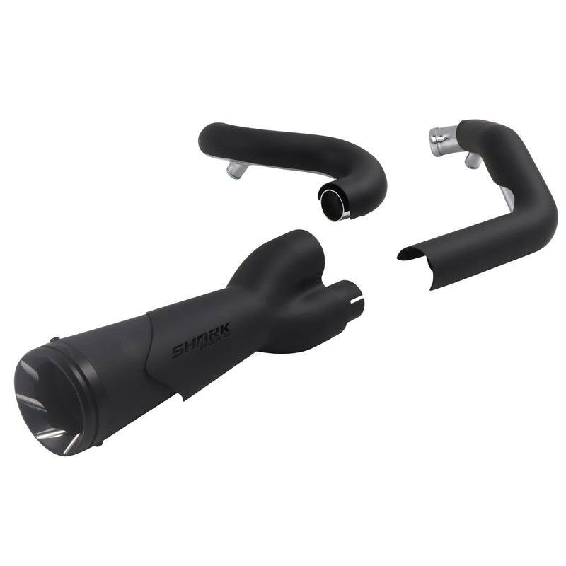 Sharkroad Cerakote Ceramic Coating 2-Into-1 Exhaust for 17-UP Harley Touring, Deep Rumble