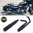 SHARKROAD 2 into 1 Exhaust With 5 inch Slip on Muffler for Harley Davidson Touring 1995-2016