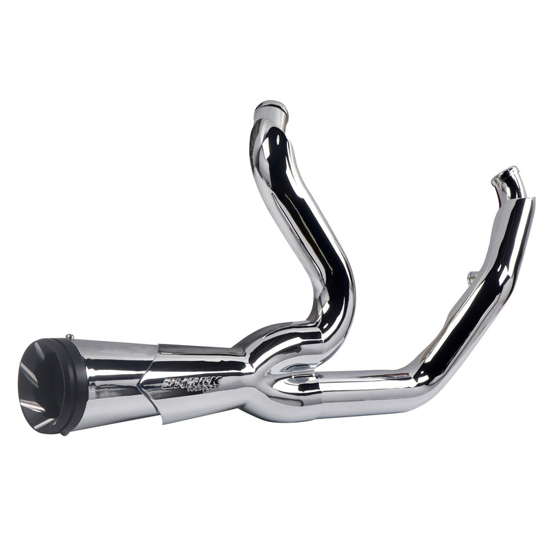 Sharkroad Chrome 2-Into-1 Exhaust for 1995-2016 Harley Touring-Sound Great