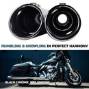 Sharkroad 4.5 cal Slip-On Mufflers for 1995-UP Harley Touring - Torched Chrome