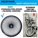 18"×3.5" Chrome Rear Wheel Fat Spokes for Harley Dyna/Softail/Sportster (2008-Up) & Touring Only 2008 Models