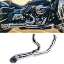 SHARKROAD 2 Into 1 Exhaust Pipes for Harley Touring 1995-2016 Full Exhaust System