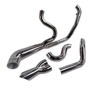 SHARKROAD Torched Chrome 2 Into 1 Exhaust Pipes for Harley Touring 1995-2016 Full Exhaust System