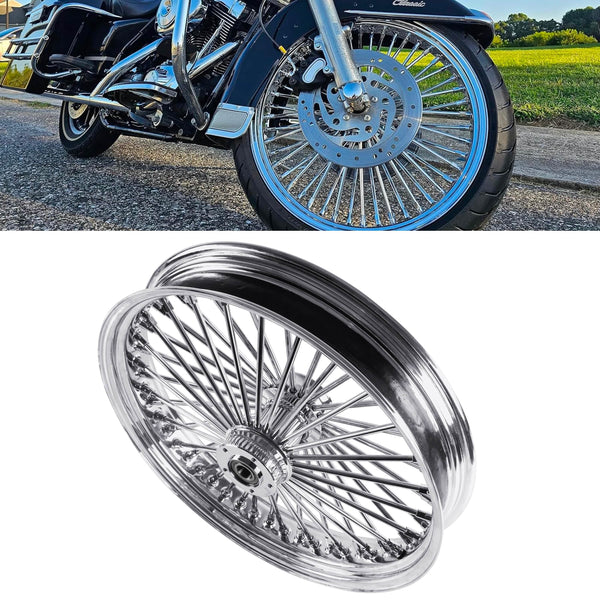 SHARKROAD 21X3.5'' 52 Stainless Steel Spokes Front Dual Wheels NON-ABS Bearing for 2008-later Touring 21 Inch Harley Wheels and Rims Updating