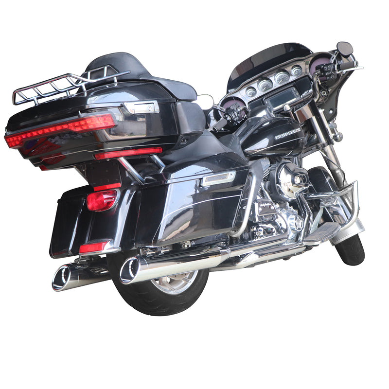 Sharkroad 4.5” Chrome Slip On Mufflers Exhaust for Harley Touring 1995-2016 Pro-Baffle