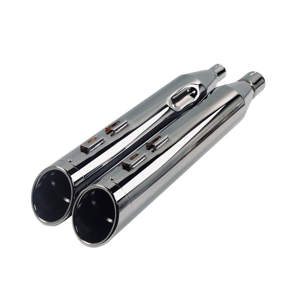Harley-Davidson クロームマフラー Sharkroad 4.5 cal Slip-On Mufflers for 1995-UP Harley Touring - Torche