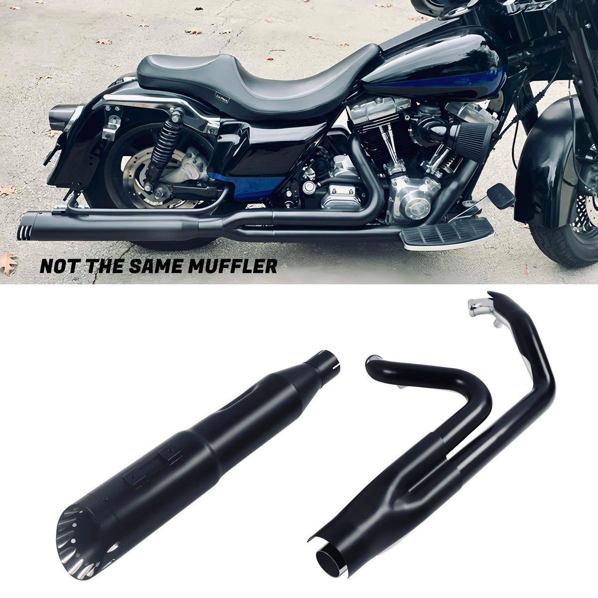 ハーレーダビッドソン シャークロード 95-16 スリップオン SHARKROAD 2 into 1 Exhaust With 5 inch Slip on Muffler for Harley Davi