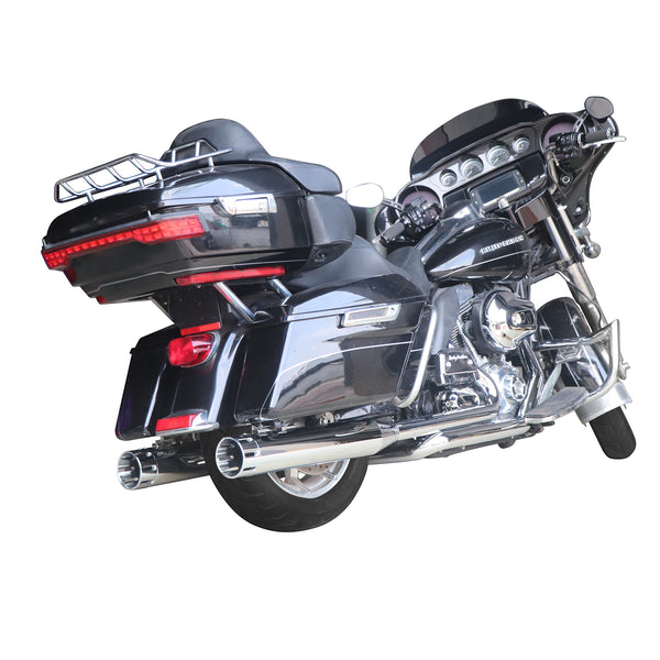 Sharkroad Harley Touring M8 2017-UP 4.5” Chrome Slip On Mufflers PRO B