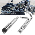 SHARKROAD 2 into 1 Exhaust With 5 inch Slip on Muffler for Harley Davidson Touring 1995-2016