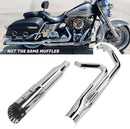 SHARKROAD 2 into 1 Exhaust With 5 inch Slip on Muffler for Harley Davidson Touring 1995-2016
