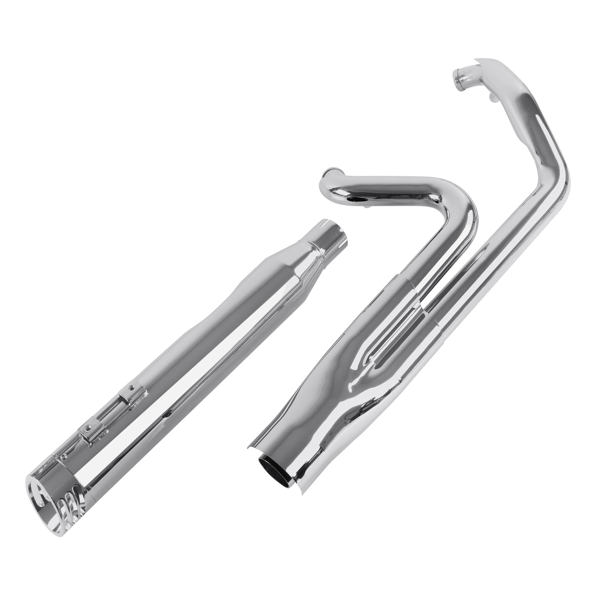 HARLEY-DAVIDSONステンレススチール クロームマフラー デュアル Sharkroad Chrome 2 into 1 Exhaust System 4