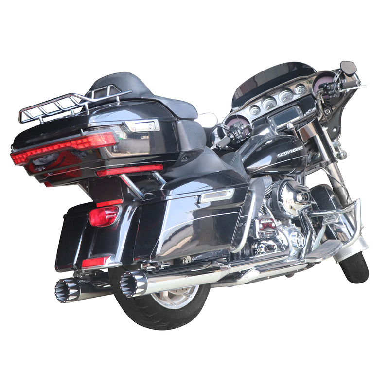 Sharkroad 4.5” Chrome Slip On Mufflers Exhaust for Harley Touring 1995-2016 Pro-Baffle