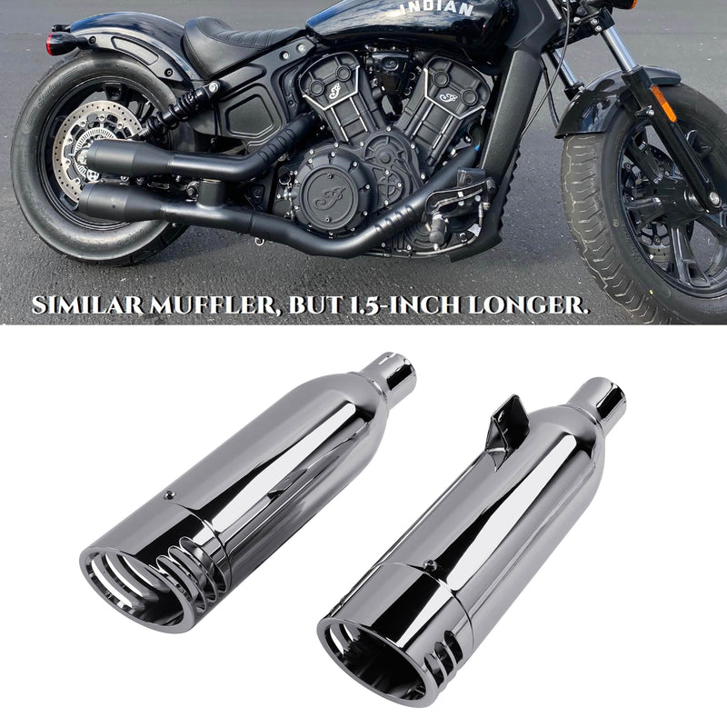 4.0" Slip-On Exhaust Muffler for Indian Scout (2015-2025) – Deep V-Twin Sound | Matte Black | Easy Bolt-On Installation