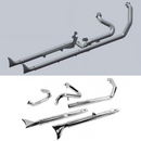 SHARKROAD True Dual Headers with Fishtail Mufflers for Harley Softail Exhaust Heritage and Deluxe 2018-Later Models