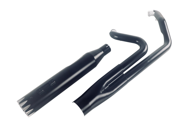 2 into 1 Black Exhaust system with 4.5 inch slip ons for Harely davidson Touring 1995-2016