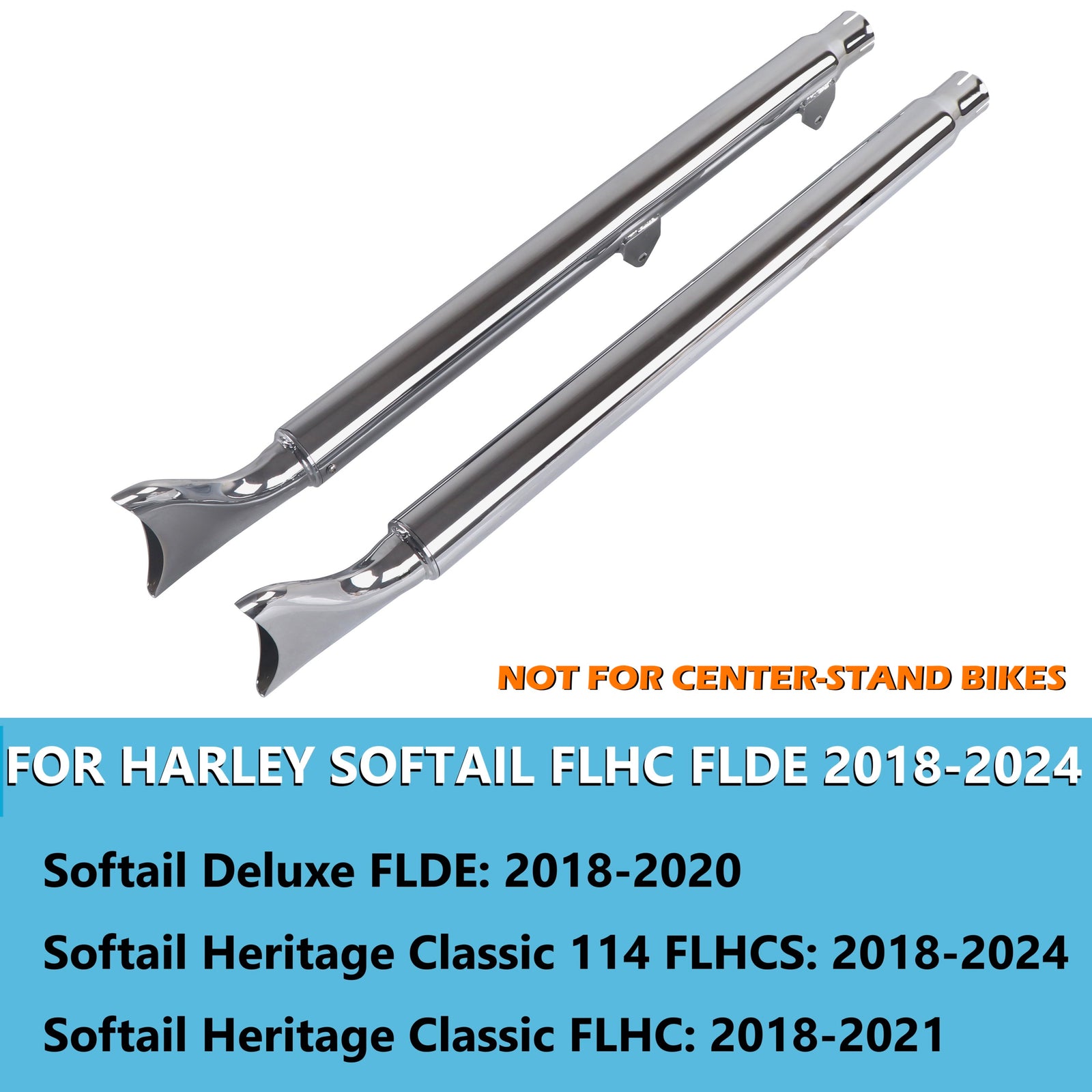 SHARKROAD True Dual Headers with Fishtail Mufflers for Harley Softail