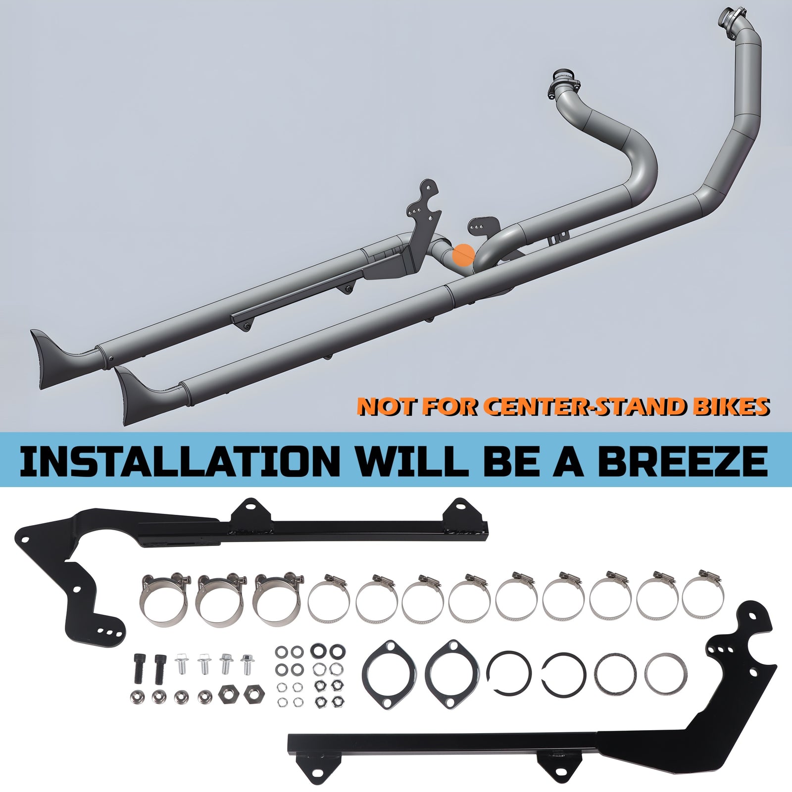 Jcb Header SHARKROAD True Dual Headers with Fishtail Mufflers for Harley Softail