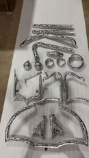 Sharkroad Scrollwork Engraved  Cholo Fishtails System for Harley Softail 2000-2017 Models 36 inch