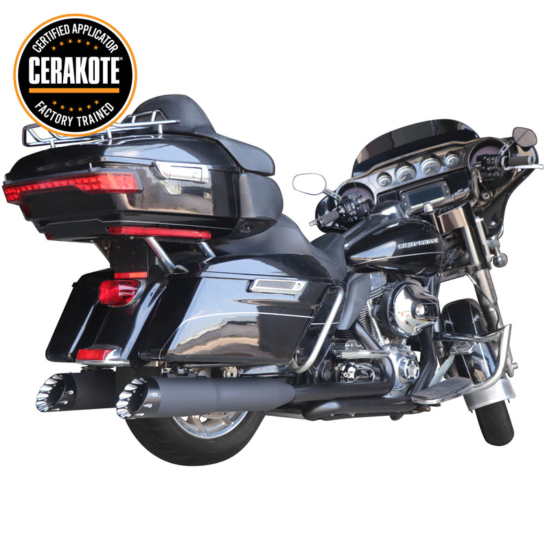 5 inch Black Slip on Mufflers for Harley Touring 1995-2025 Exhaust, Up
