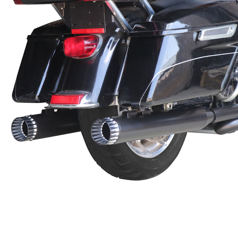 Sharkroad Harley Touring 1995-2016 4.0” Black Slip On Mufflers