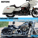 SHARKROAD Torched Chrome 2 Into 1 Exhaust for Harley Touring 95-16 Deep Rumble