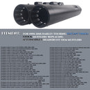 Sharkroad Harley Touring 1995-2016 4.0” Black Slip On Mufflers