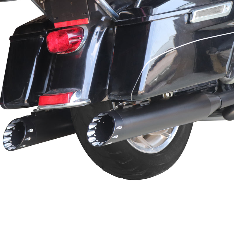 Sharkroad 4.5” Black Slip On Mufflers Exhaust for Harley Touring 1995-2016 PRO BAFFLE