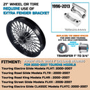 21*3.5'' Stainless Steel Fat Spokes 21 Inch Front Wheel Dual Disc for 00-07 Touring Harley Davidson Wheels Rims Updating