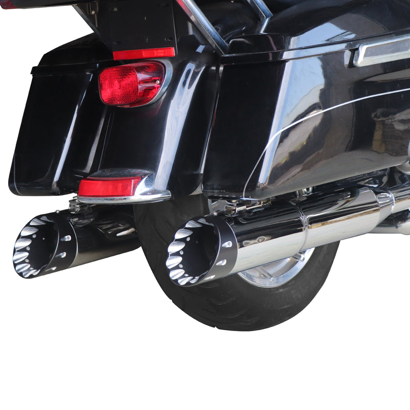 5.0'' Chrome Slip on Mufflers for Harley Touring 1995-2024 Exhaust, Upgrading Style